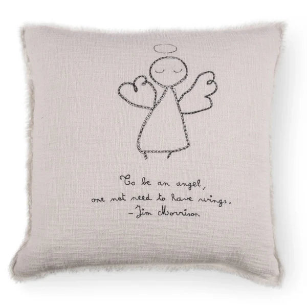 ***Embroidered to Be an Angel Jim Morrison Pillow 24x24