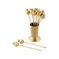 Nickel Plated Pomegranate Picks with Holder - Set of 12