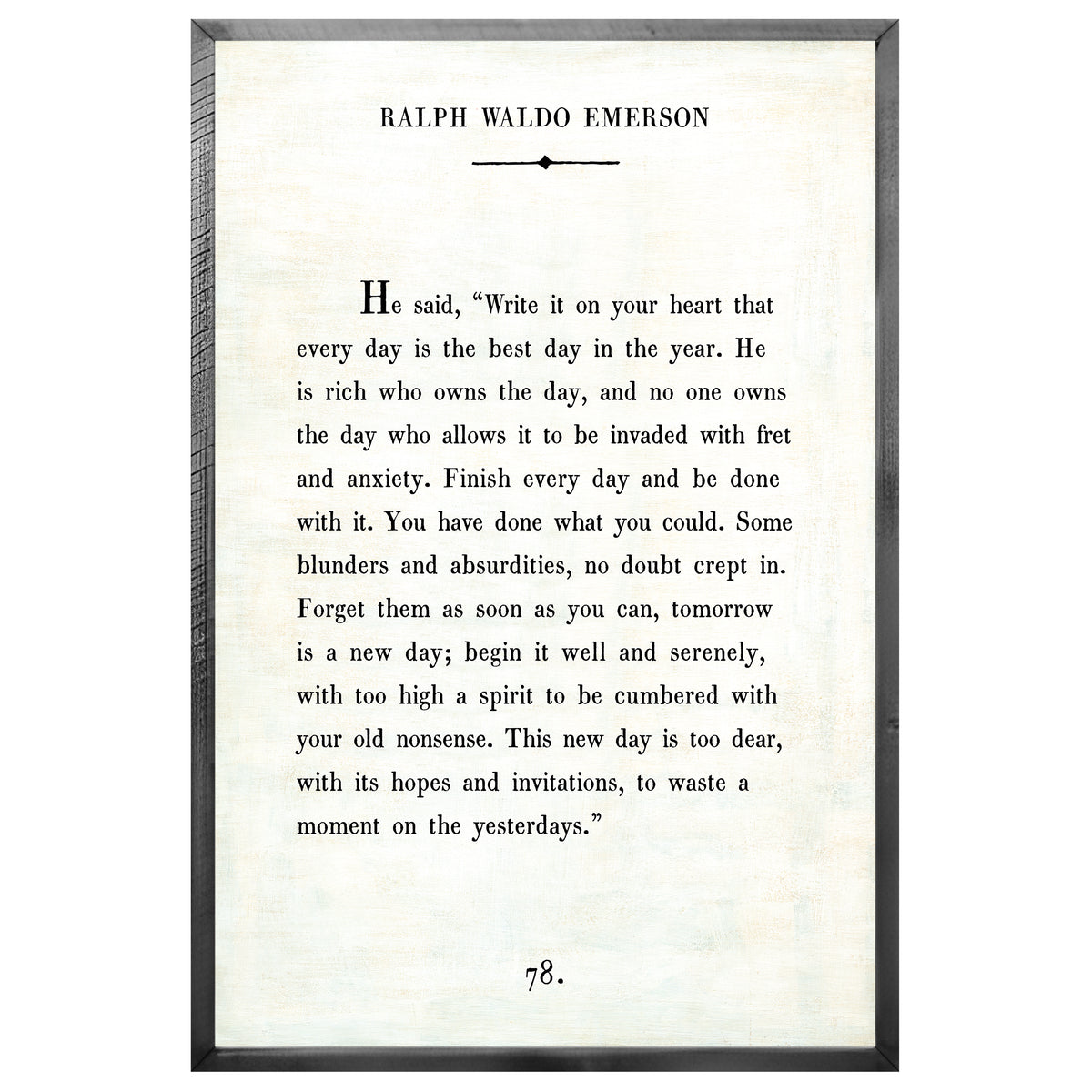 Ralph Waldo Emerson Art Print - Grey Wood