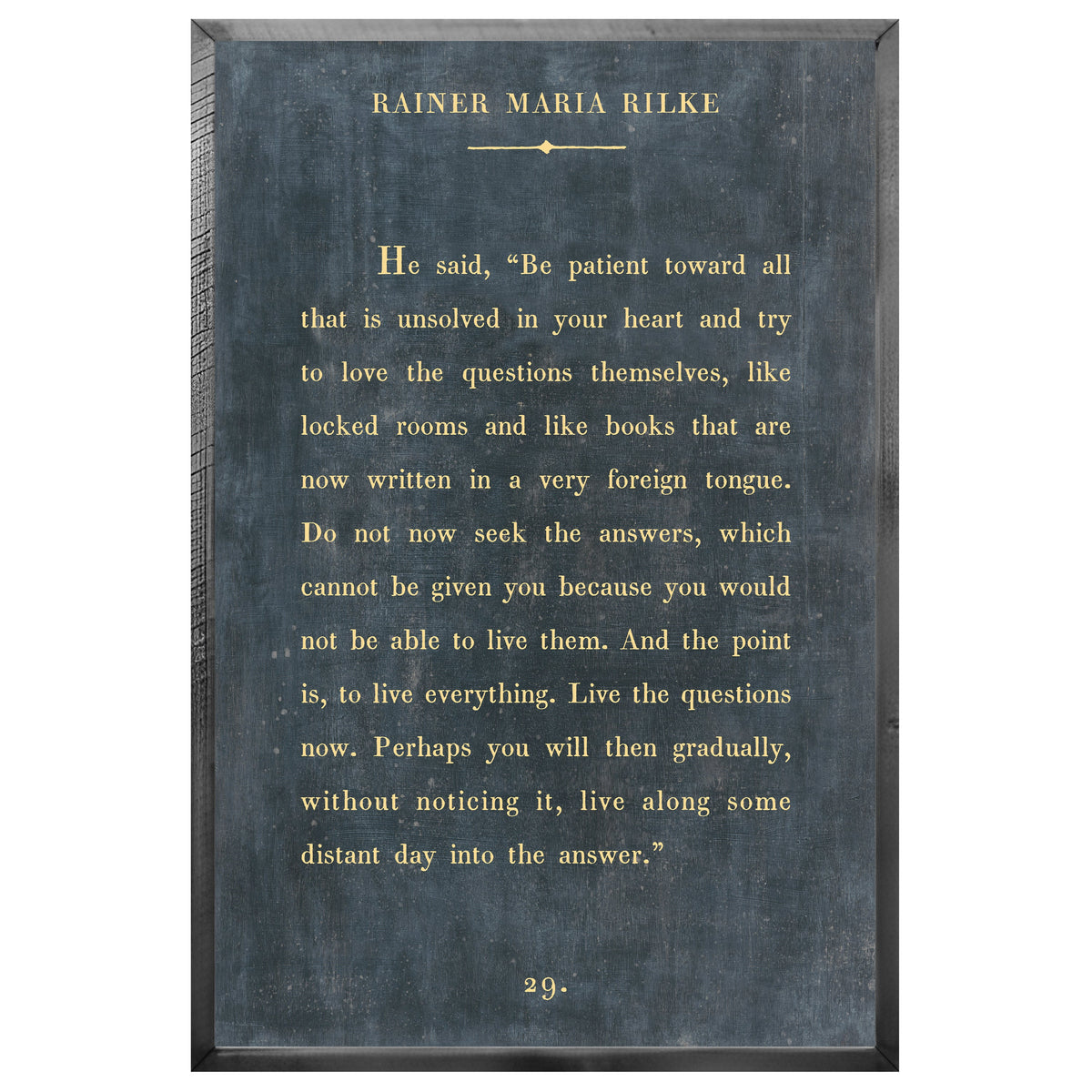 Rainer Maria Rilke Art Print - Grey Wood