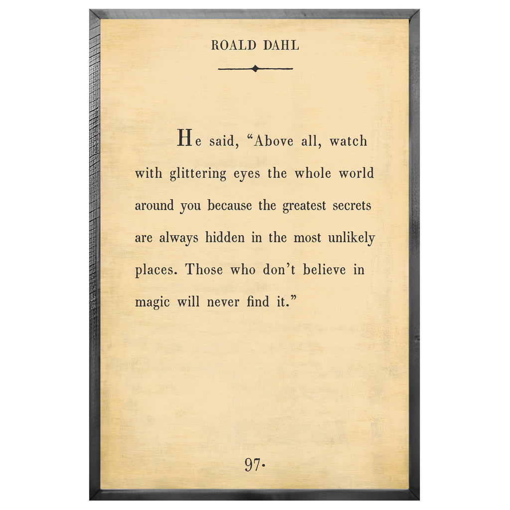 Roald Dahl Art Print - Grey Wood