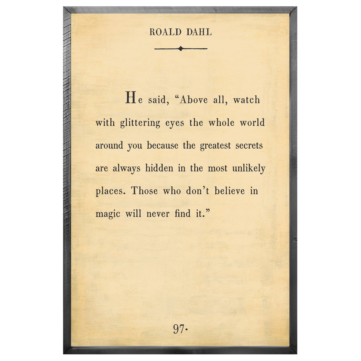 Roald Dahl Art Print - Grey Wood