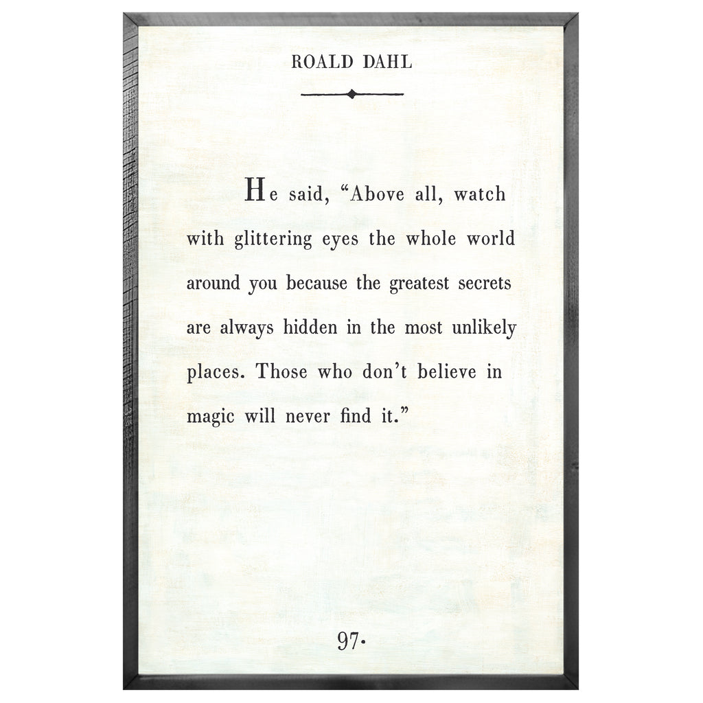 Roald Dahl Art Print - Grey Wood