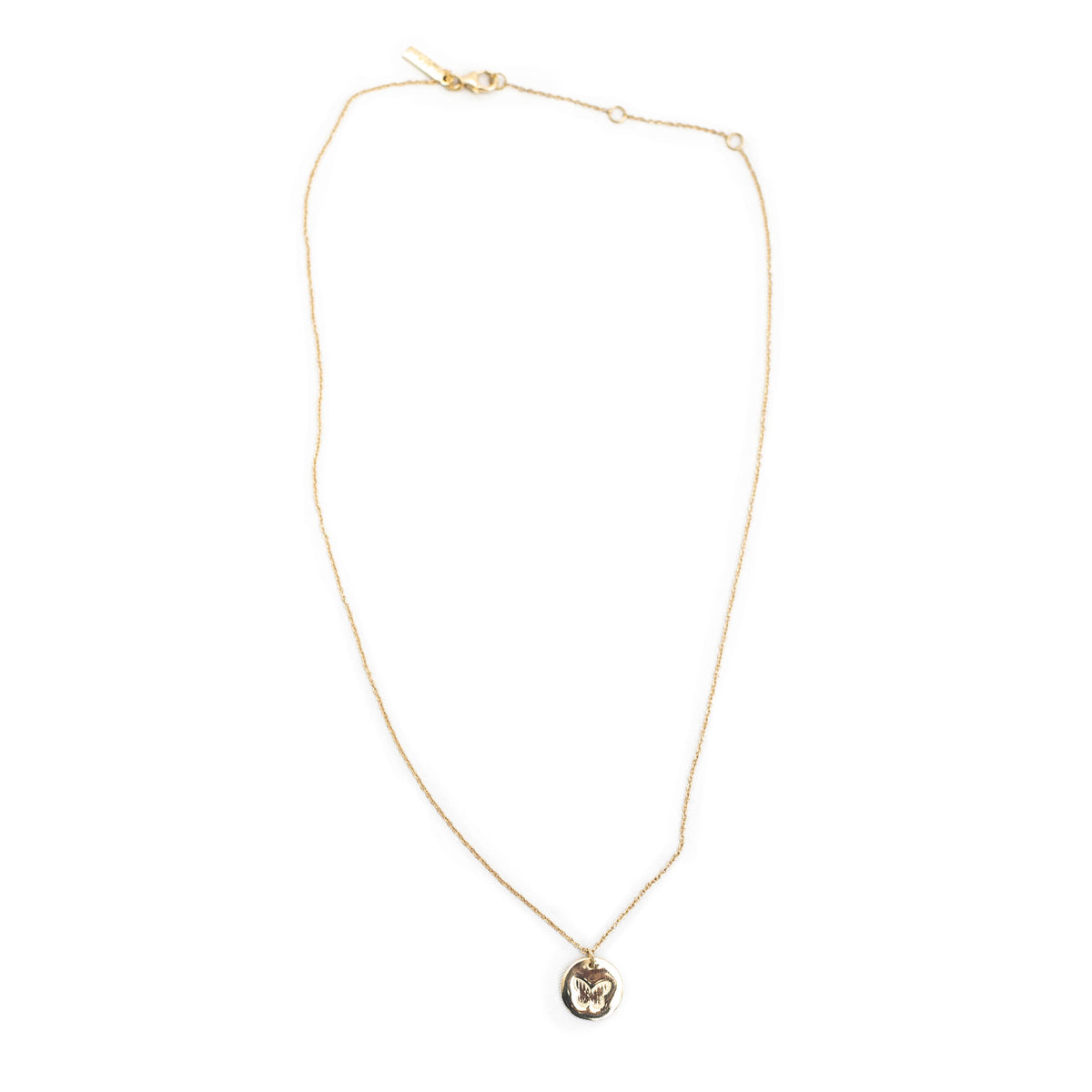 ***Round Butterfly Pendant Necklace