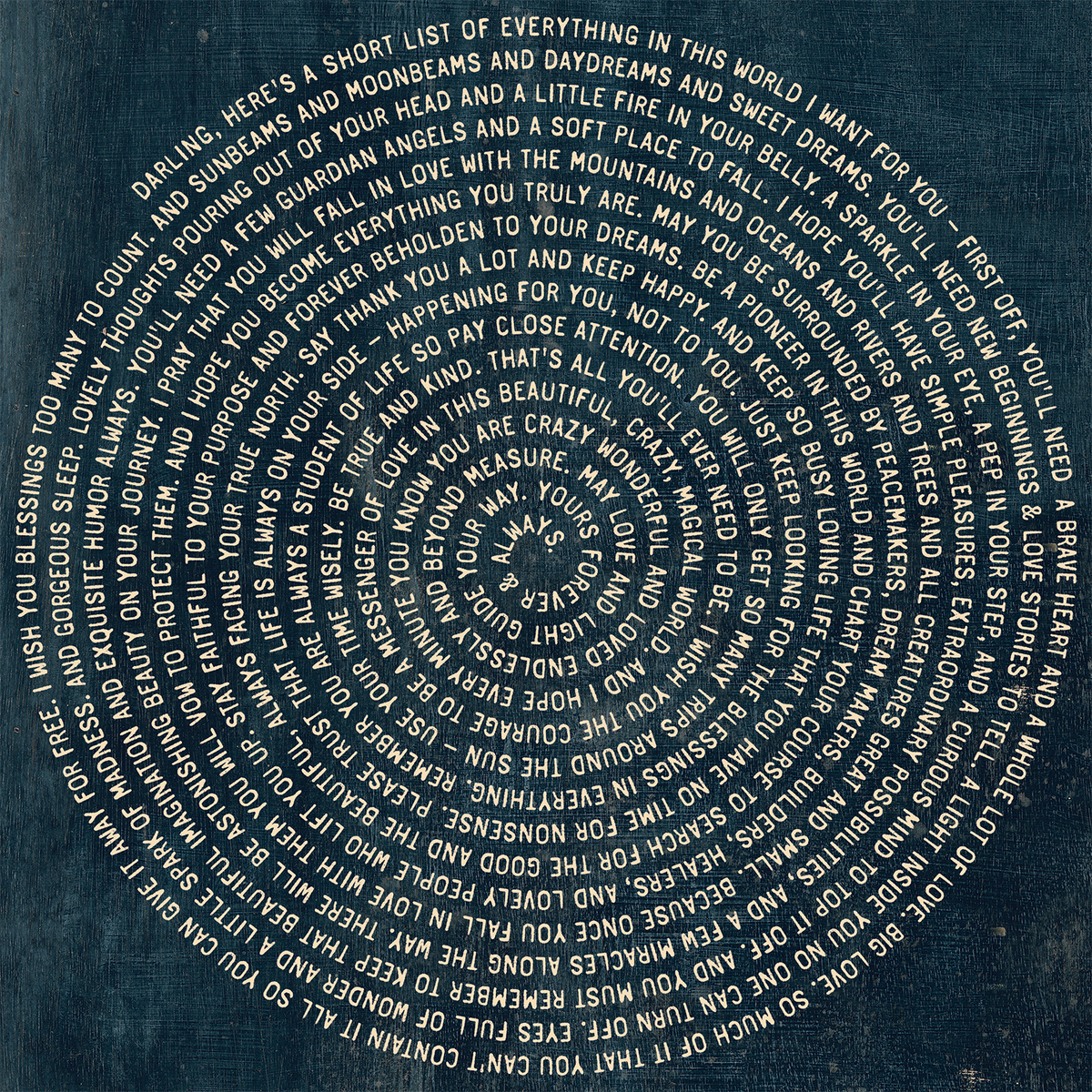 Darling, Here's A Short List Art Print in Cream Font