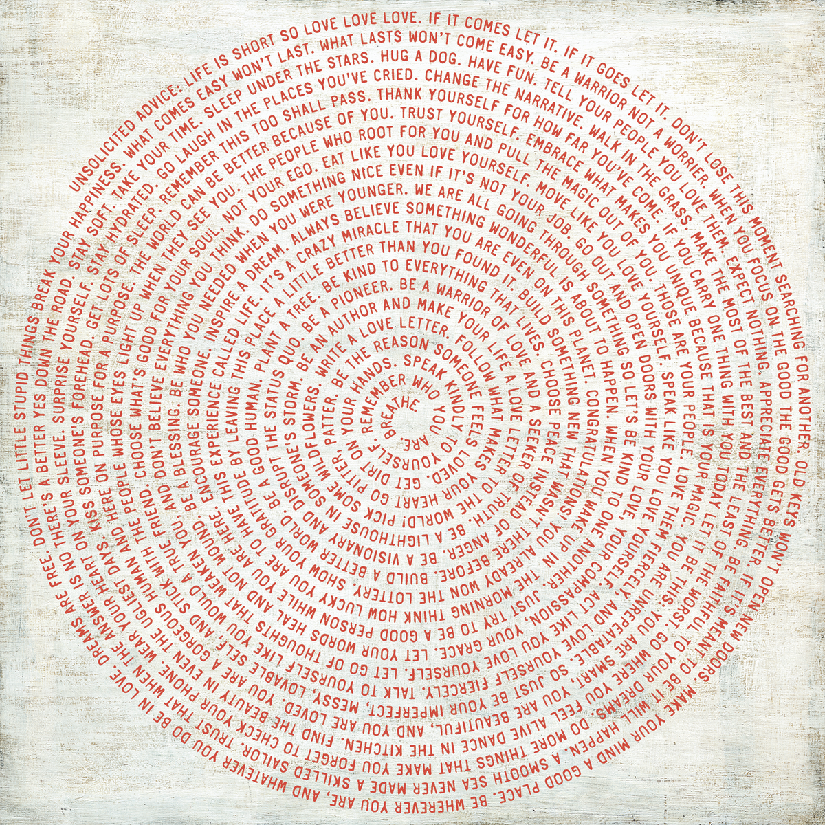 Unsolicited Advice Art Print in Red Font