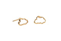 ***Gold Plated Brass Cloud Stud Earrings