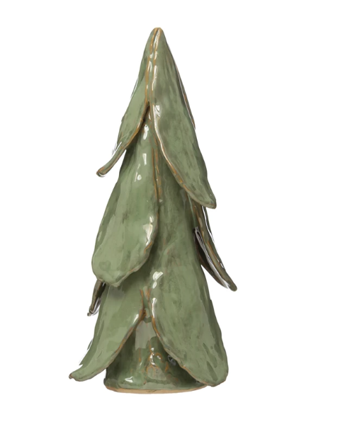Handmade Stoneware Tree - Mint 11"H