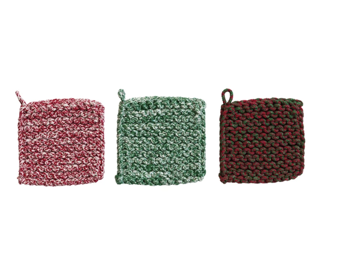 Holiday Crocheted Pot Holder - 3 Styles