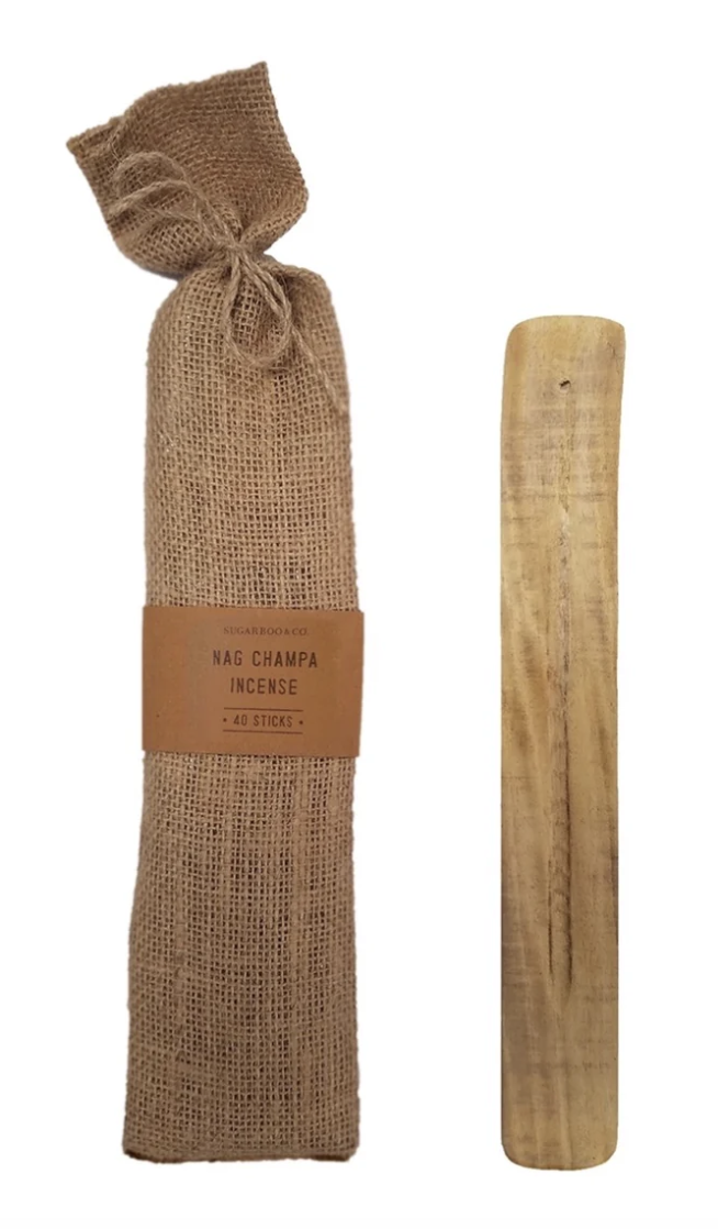 ***Nag Champa - 40 incense sticks in burlap bag with ash catcher