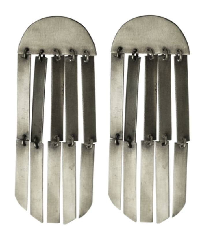 Summit Earring , Dangling Capsule, Silver