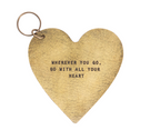 Wherever You Go Heart Leather Keychain -3x3