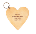 You'll Never Know Heart Leather Keychain - 3x3