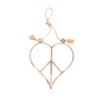 Hanging Metal & Jute Heart Peace Sign - 15x16