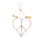 Hanging Metal & Jute Heart Peace Sign