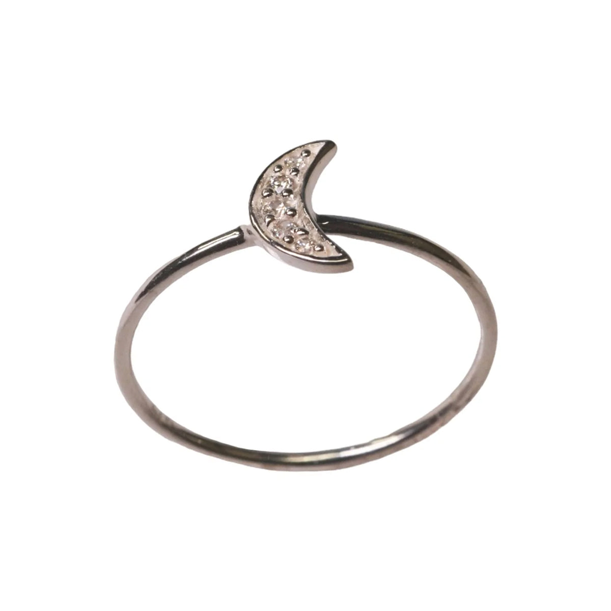 ***Silver Crescent Moon Ring - Size