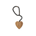 ***Small Heart Antiqued Wood Bead Strand