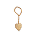 ***Small Heart Natural Wood Bead Strand