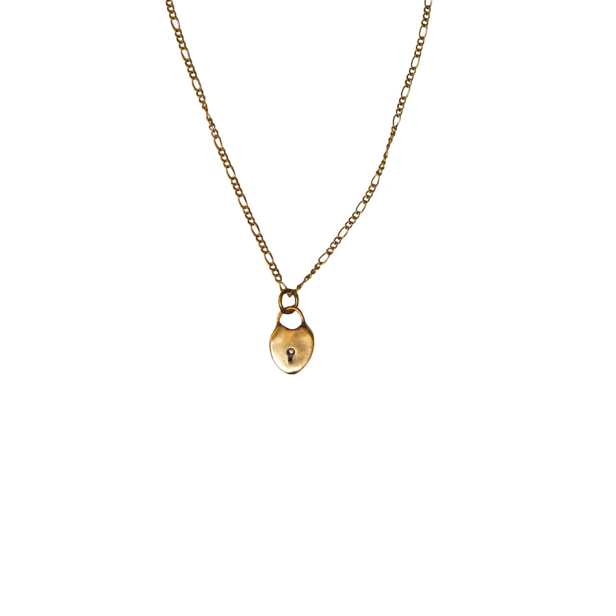 ***Small Heart Pendant (Always) Brass Necklace