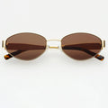 Soho Womens Oval Sunglasses Gold/Brown