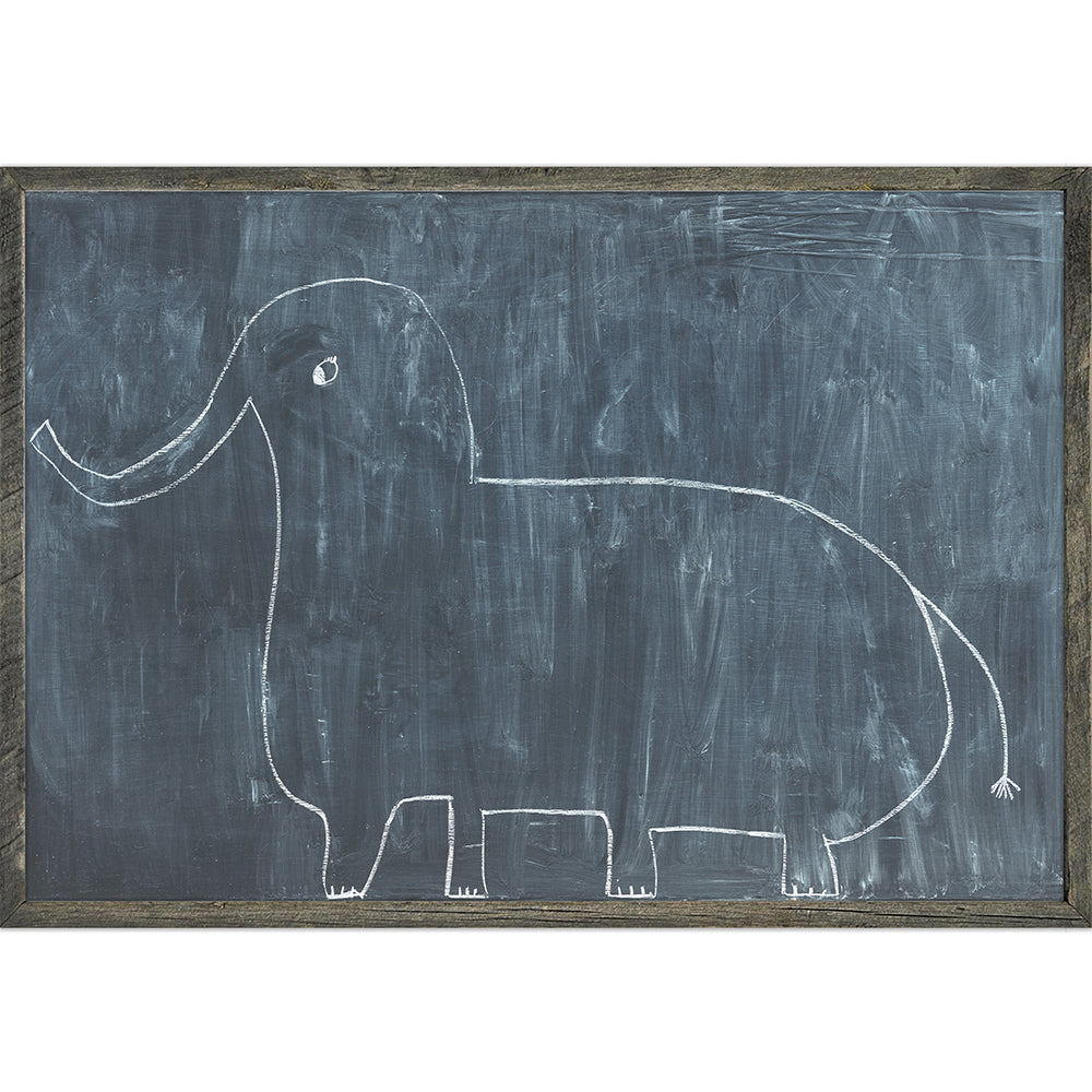Sophie's Elephant Art Print - Grey Wood