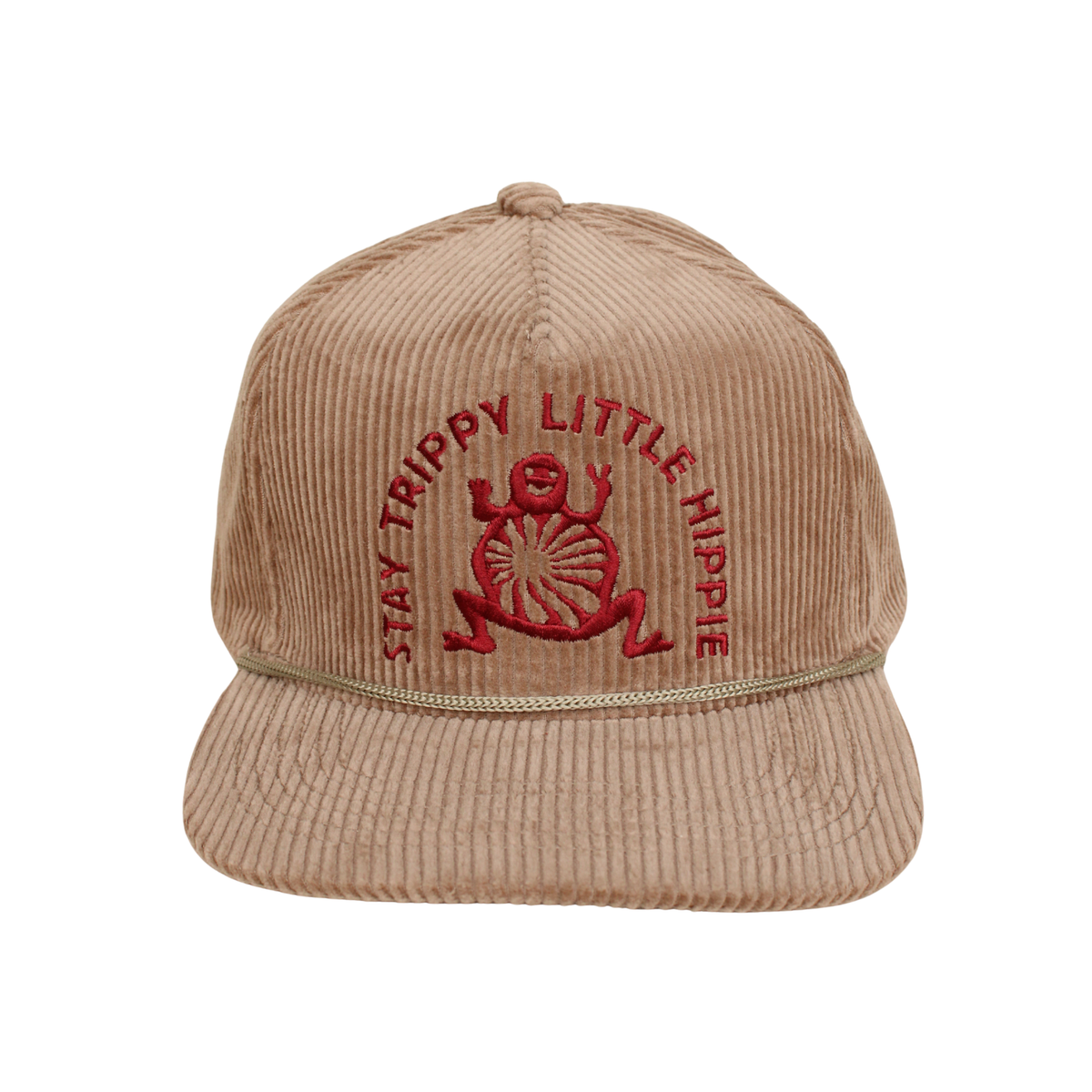 Stay Trippy Corduroy Trucker Hat- Flax