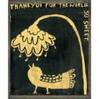Thank You Bird Art Print - Grey Wood