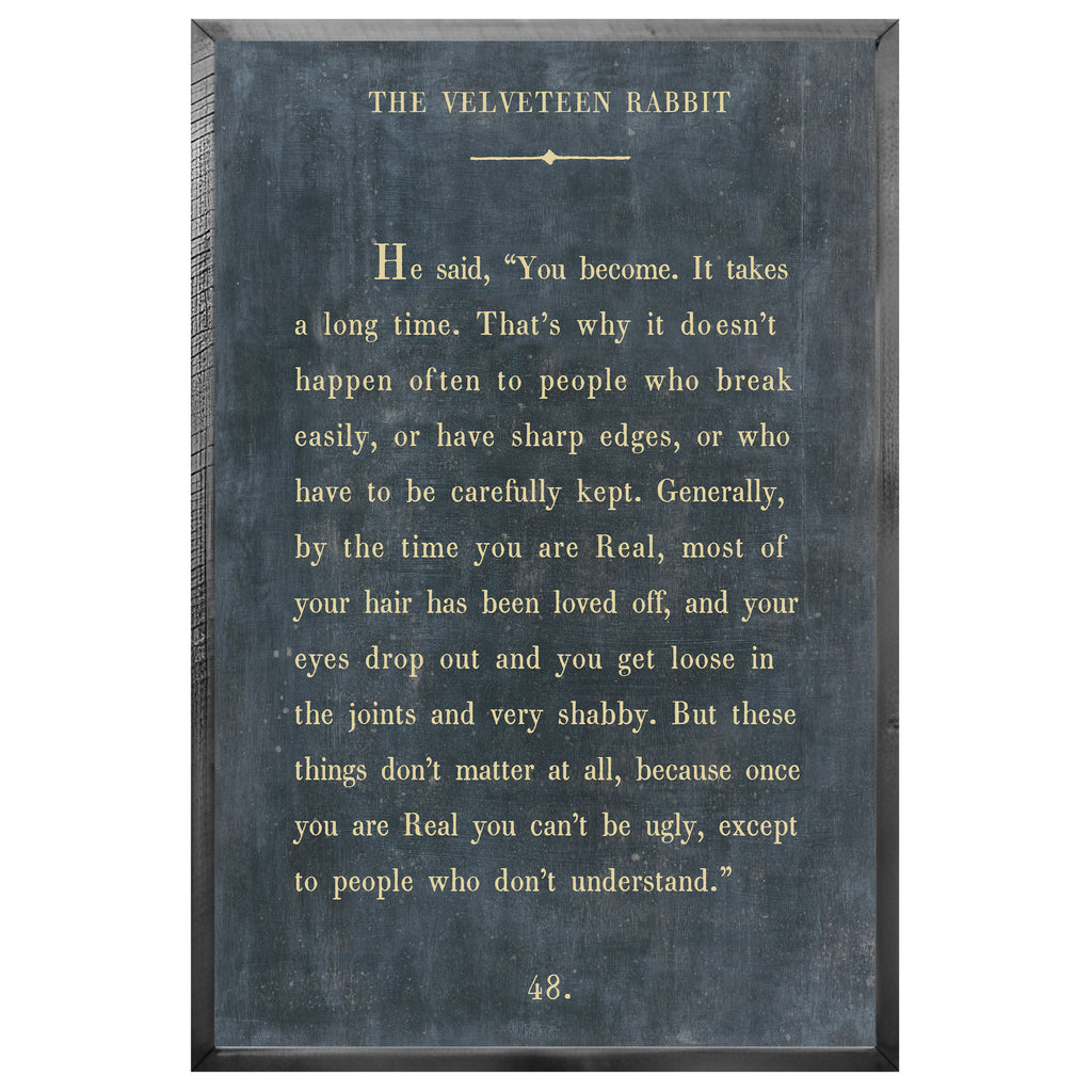 The Velveteen Rabbit Art Print - Grey Wood