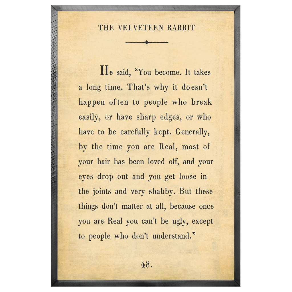 The Velveteen Rabbit Art Print - Grey Wood
