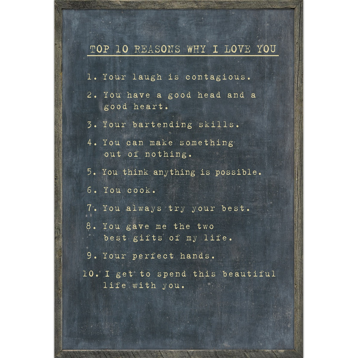 Top 10 Reasons I Love You Custom Art Print