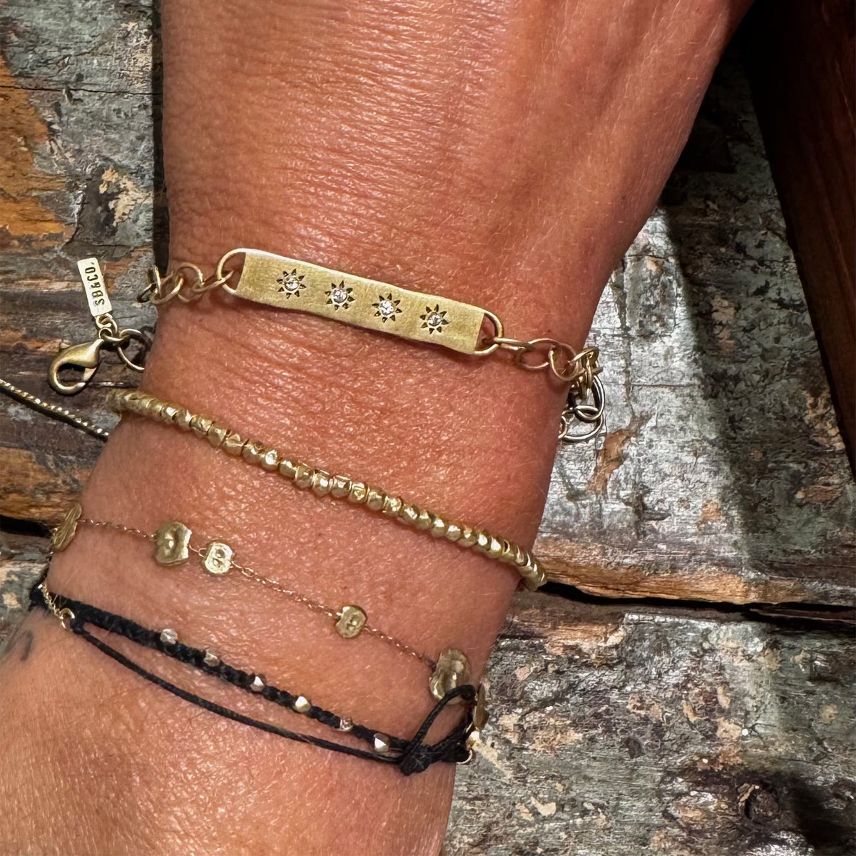 Brass Sun Bar Bracelet