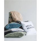 ***Elephant Velvet Pillow With Poms 22x22