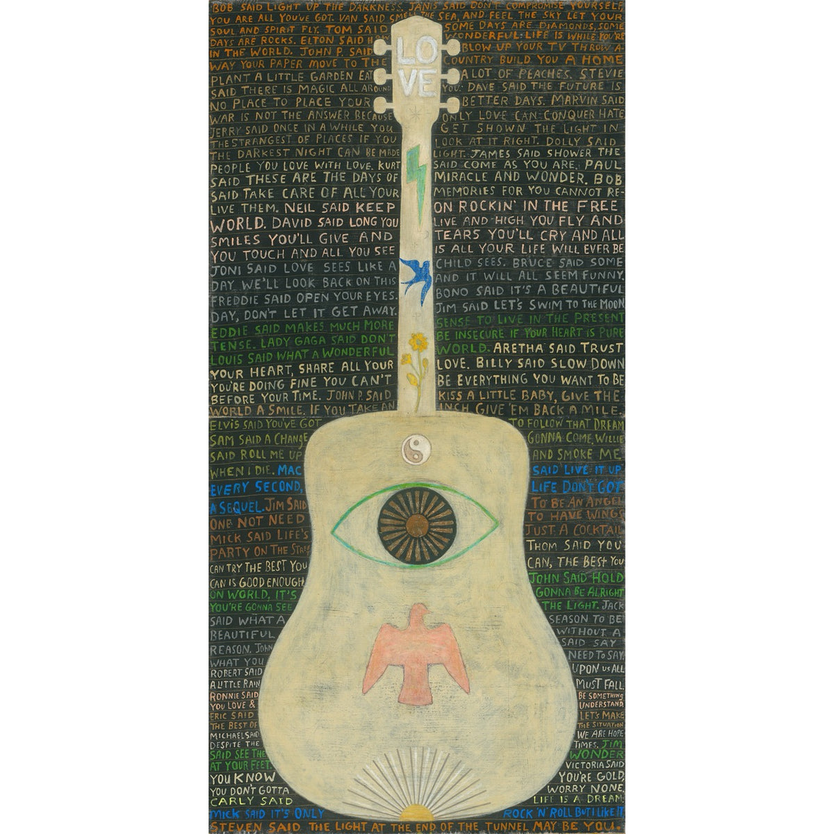 Vertical Guitar Legend Two Art Print - Gallery Wrap