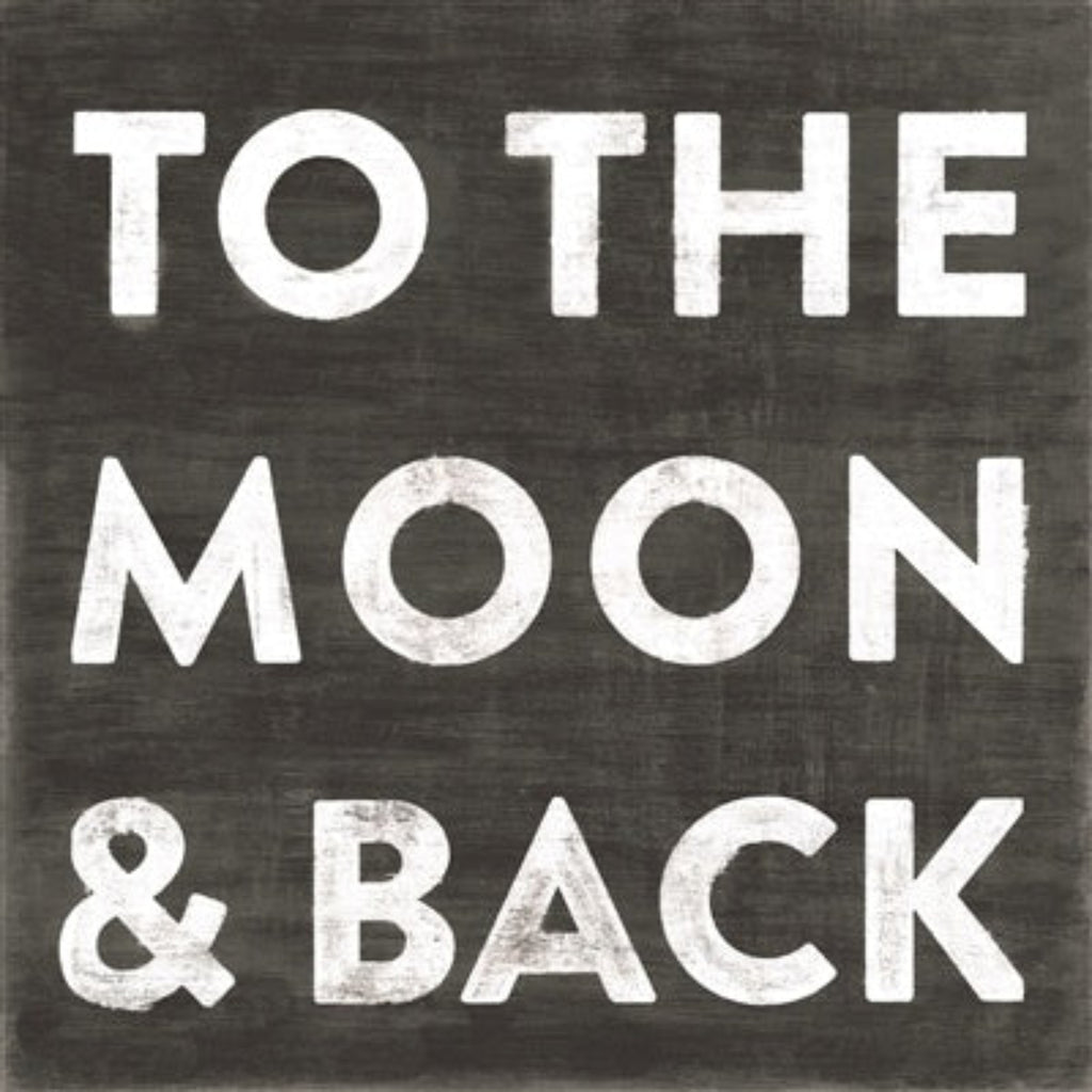 To The Moon and Back Art Print in Black