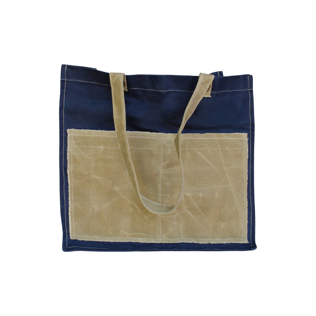 Distressed Canvas Two Tone Tote