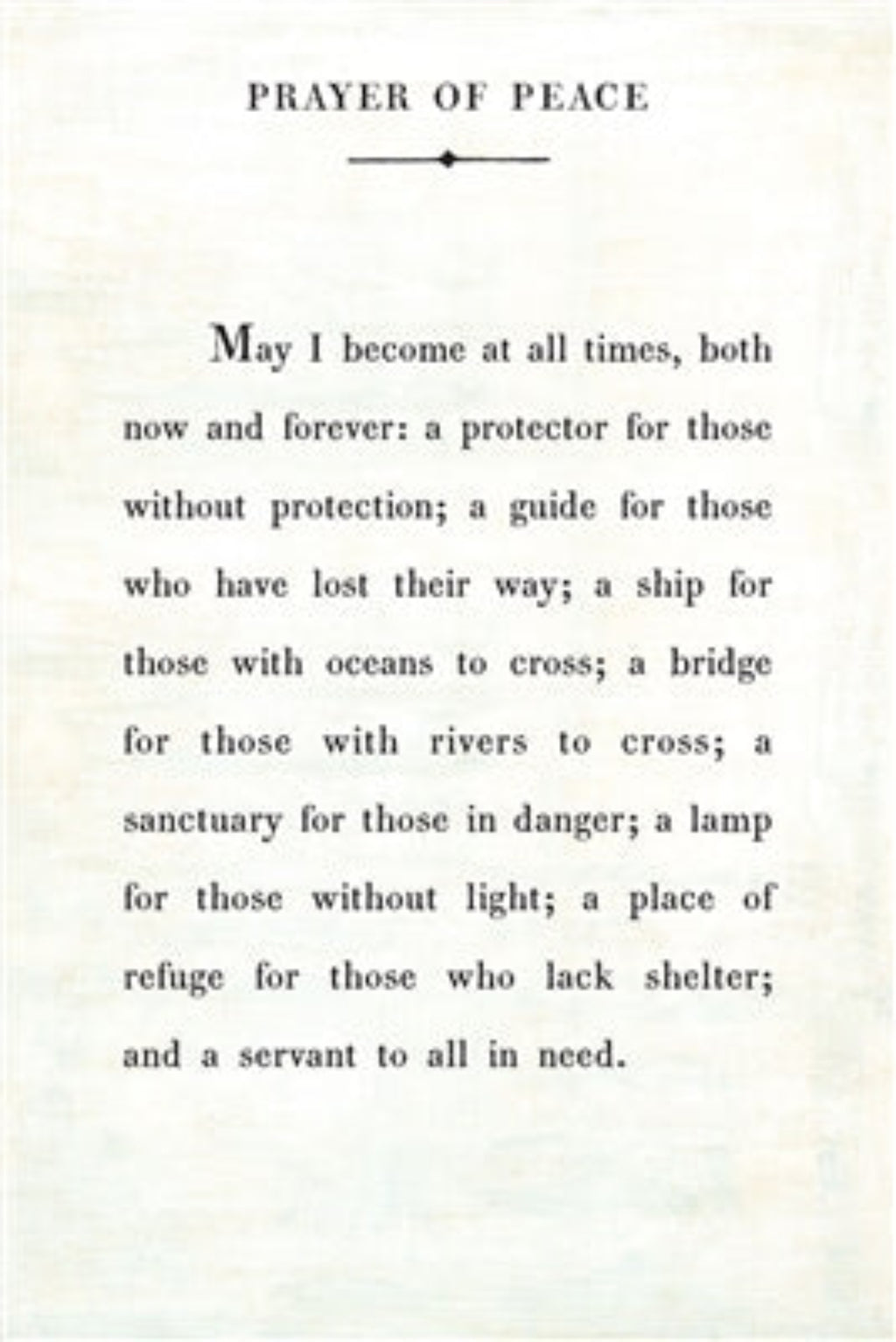 Prayer of Peace Art Print - Gallery Wrap