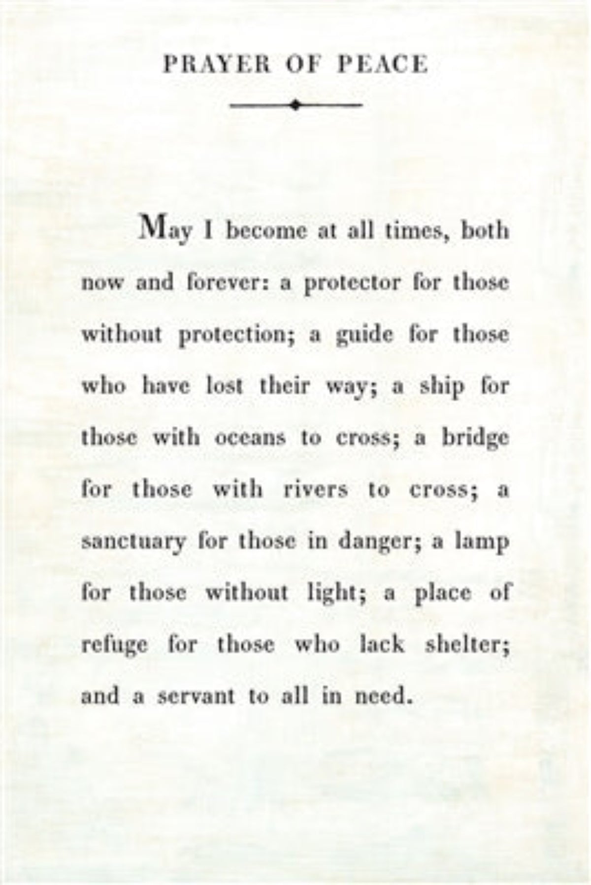 Prayer of Peace Art Print - Gallery Wrap