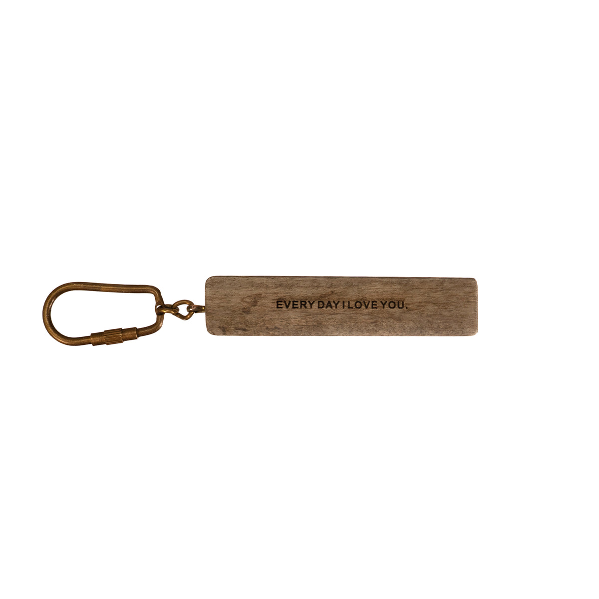 Every Day I Love You Wood Keychain