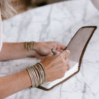 Faith Truth Love Mini Signature Leather Journal - Stone