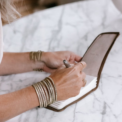 Mini Signature Leather Journals - Stone