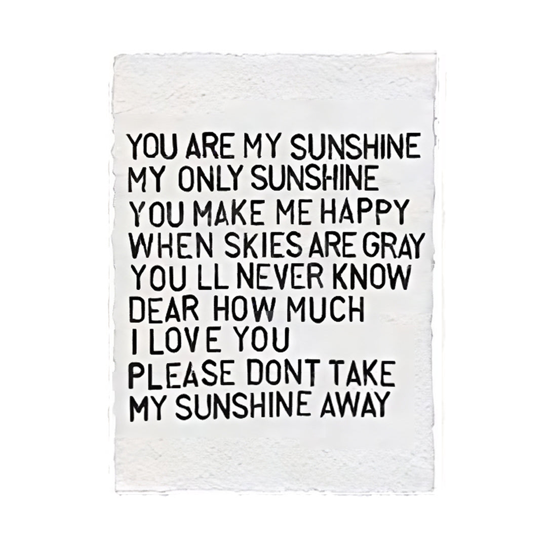 You Are My Sunshine Handmade Paper Print - 12x16