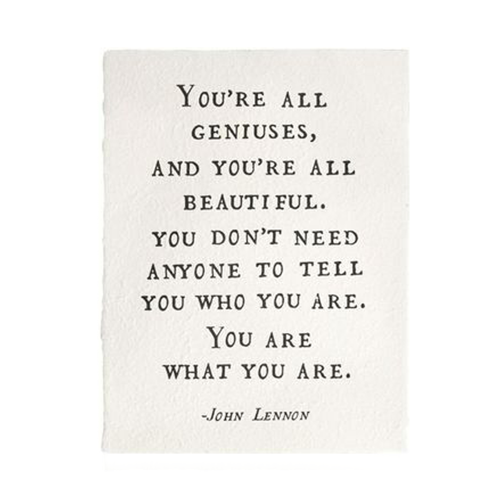 ***You're All Geniuses Handmade Paper Print - 12x16