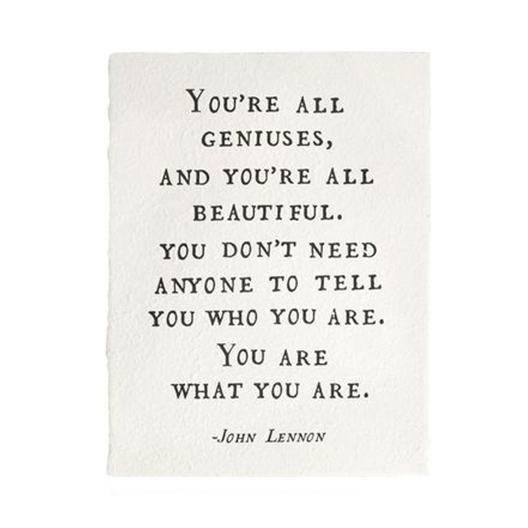 ***You're All Geniuses Handmade Paper Print - 12x16