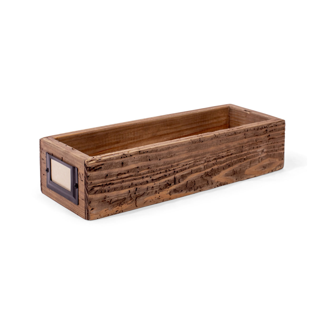 Recycled Pine Wood Notecard Holder Display with 4 Dividers
