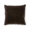 Truffle Velvet Pillow with Poms 22x22