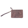 ***Burgundy Distressed Leather Wristlet Burgundy