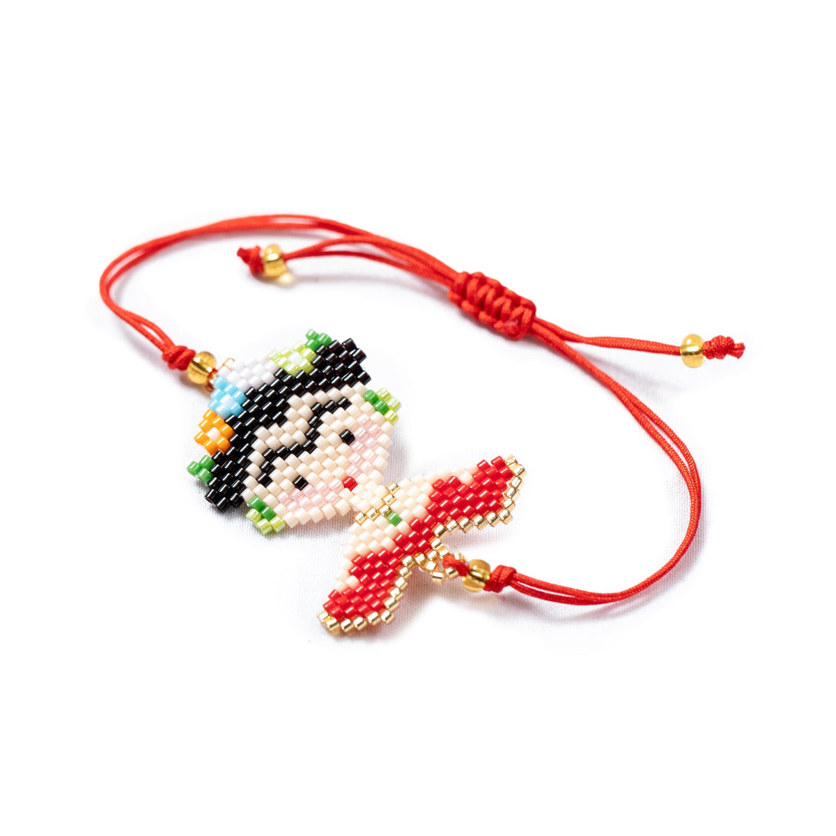 Frida Beaded Bracelet in Red