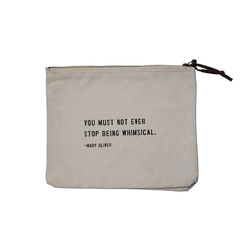 Cream Canvas Zip Bag