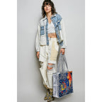 Quilted Indigo Paisley Love Tote Bag