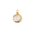 ***Rainbow Moonstone and Crescent Moon Charm